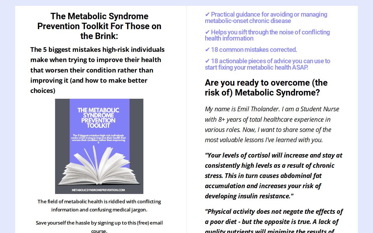 Metabolic Rack Card The Prevention Toolkit For Those on the Brink of Metabolic Syndrome